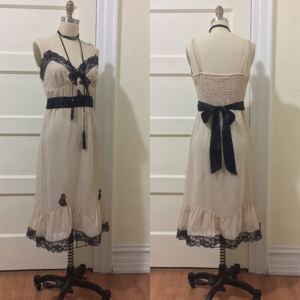 Blush and Black Slip Dress